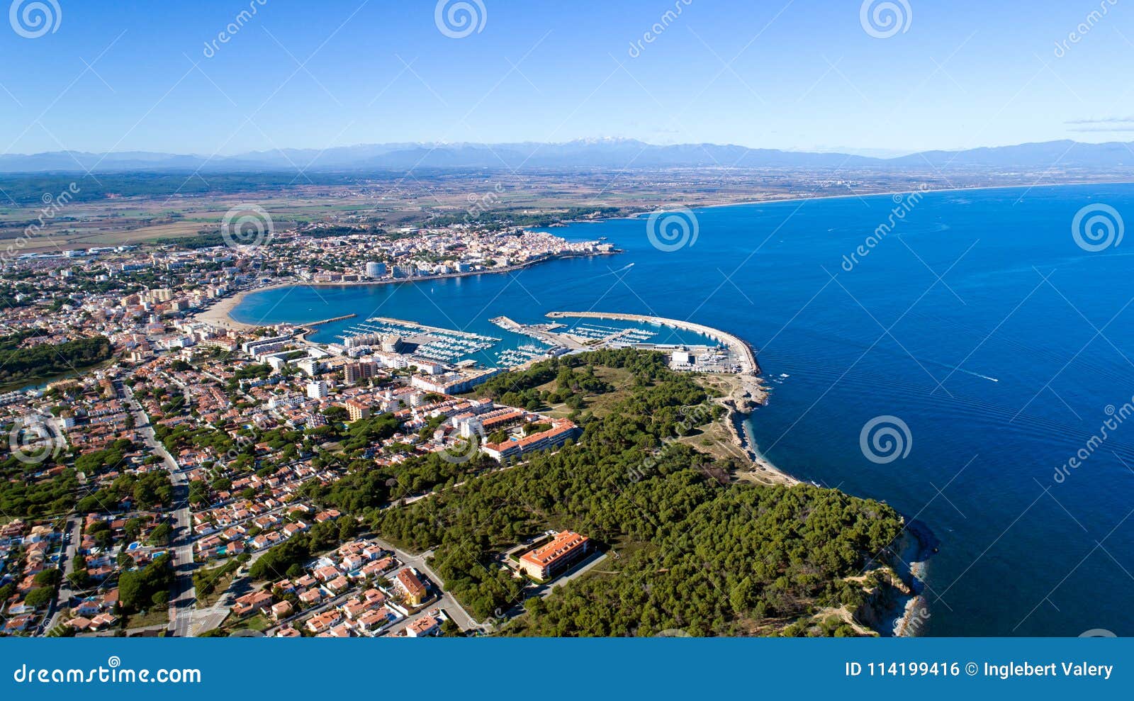 aerial photo of l`escala, costa brava, spain